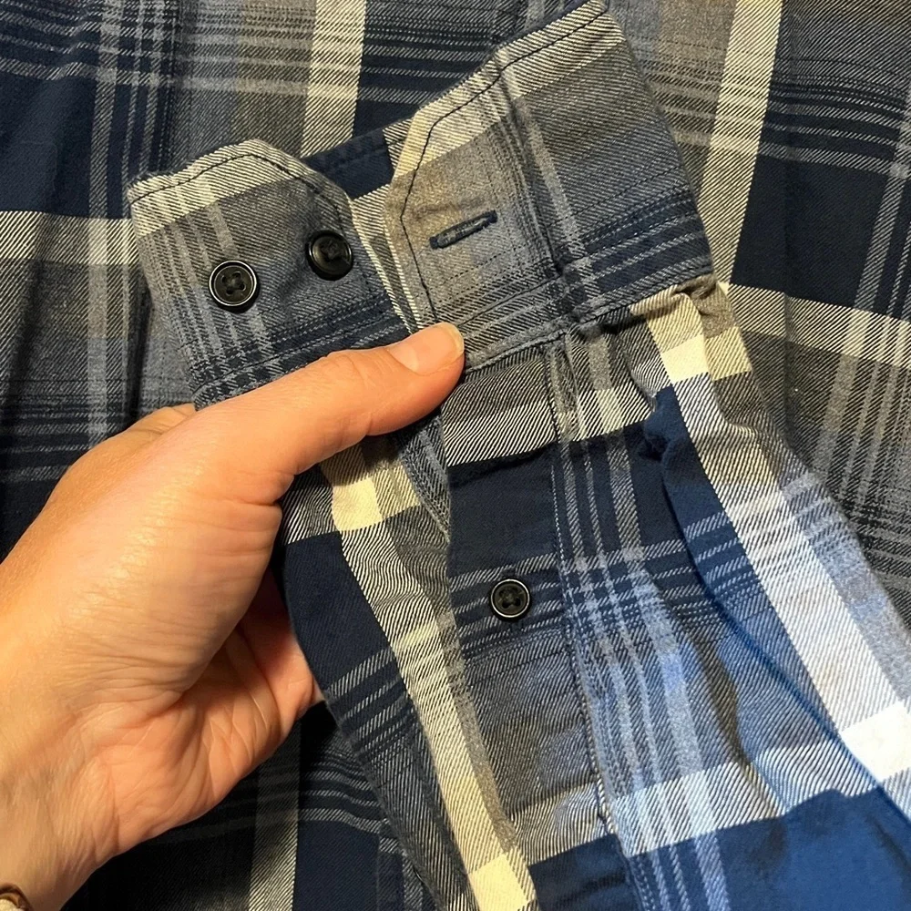 Banana Republic Navy and White Plaid Shirt